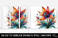 Abstract Stained Lobelia | 20 Oz Tumbler Product Image 1