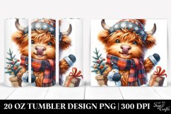 Cute Watercolor Highland Cow Clipart Product Image 1