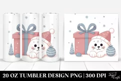 Cute Baby Seal Hiding Behind Gift Box, 20 Oz Tumbler Product Image 1