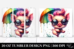 Funny Baby Pig Jumping 20 Oz Tumbler Product Image 1