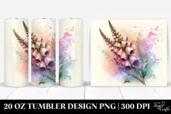 Wooden Foxglove Frame, Transparent 20 Oz Tumbler Product Image 1