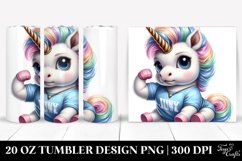 Watercolor Baby Unicorn Posing as Johny Bravo | 20 oz Product Image 1