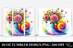 Cartoon-Style Snail with Flower Crown, High-Res 20 Oz Product Image 1
