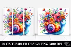 Cartoon-Style Snail with Flower Crown, High-Res 20 Oz Product Image 1