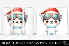 Baby Polar Bear with Santa Hat, 20 Oz Tumbler Product Image 1