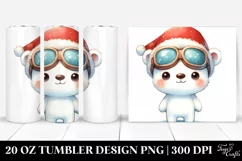 Baby Polar Bear with Santa Hat, 20 Oz Tumbler Product Image 1