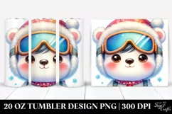 Baby Polar Bear with Santa Hat, 20 Oz Tumbler Product Image 1