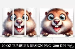 Crazy Furr Groundhog Watercolor Tumbler Product Image 1