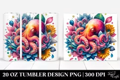 Colorful Octopus Sleeping in a Flower | 20 oz Tumbler Product Image 1