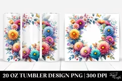 20 Oz Tumbler Sublimation | Vibrant Chrysanthemum Flower Product Image 1