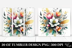 Vibrant Abstract Bouquet with Gold Foil | 20 oz Tumbler Product Image 1