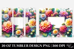 Colorful Watercolor Frame with Camellia | 20 Oz Tumbler Product Image 1