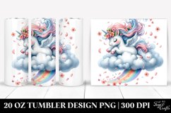 Cute Baby Unicorn Tumbling in Spring Petals | 20 Oz Tumbler Product Image 1