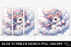 Cute Baby Unicorn Tumbling with Spring Petals | 20 Oz Product Image 1
