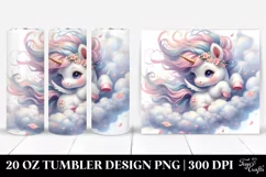 Cute Baby Unicorn Tumbling with Spring Petals | 20 Oz Product Image 1