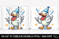 Silly Cartoon Duck with Party Hat Product Image 1