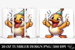 Funny Duck with Party Hat 20 Oz Tumbler Product Image 1