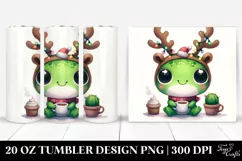 Cute Baby Frog with Tea Cup, 20 Oz Tumbler Product Image 1