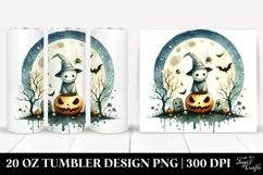 Simple Funny Halloween Clipart with Full Moon 20 Oz Tumbler Product Image 1
