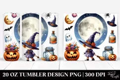 Simple Funny Halloween Clipart with Full Moon 20 Oz Tumbler Product Image 1
