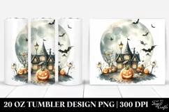 Simple Funny Halloween Clipart with Full Moon 20 Oz Tumbler Product Image 1