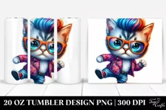 Baby Cat Dancing with Umbrella 20 Oz Tumbler Product Image 1