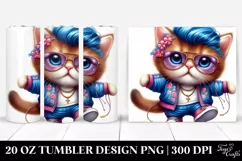 Baby Cat Dancing with Umbrella 20 Oz Tumbler Product Image 1