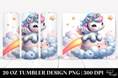 Cute Baby Unicorn Riding on a Comet | 20 Oz Tumbler Product Image 1