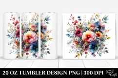 Colorful Watercolor Flowers Clipart Product Image 1