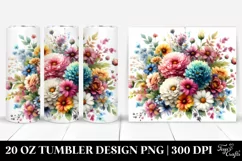 Colorful Watercolor Flowers Clipart Product Image 1