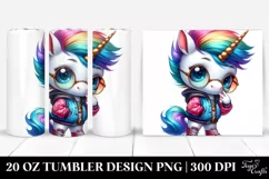 Excited Baby Unicorn Model, Transparent 20 Oz Tumbler Product Image 1