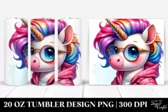 Excited Baby Unicorn Model, Transparent 20 Oz Tumbler Product Image 1