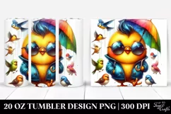 Funny Baby Bird Playing, High-Res 20 Oz Tumbler Product Image 1