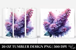 20 Oz Tumbler Sublimation | Glossy Lilac Watercolor Splash Product Image 1