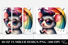 Funny Mouse Playing, Transparent 20 Oz Tumbler Product Image 1
