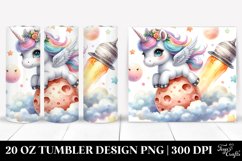 Cute Baby Unicorn Riding on a Comet | 20 Oz Tumbler Product Image 1