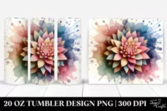Abstract Pastel Wooden Small Stained Chrysanthemum 20 Oz Product Image 1