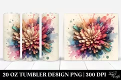 Abstract Pastel Wooden Chrysanthemum 20 Oz Tumbler Product Image 1