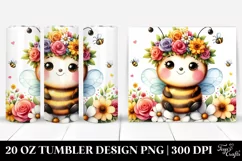 Watercolor Sitting Bee 20 Oz Tumbler Product Image 1