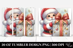 Santa Behind Gift Box Clipart 20 Oz Tumbler Product Image 1