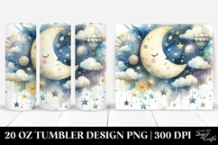 Whimsical Half Moon with Stars | 20 oz Tumbler Product Image 1