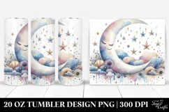 Whimsical Half Moon with Stars | 20 oz Tumbler Product Image 1