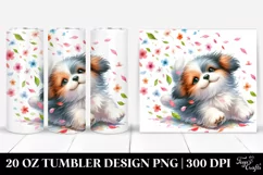 Colorful Dog Tumbling Petals Tumbler Design Product Image 1
