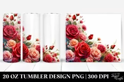 Colorful Rose Frame Tumbler | 20 oz Tumbler Product Image 1