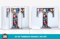 Shiny Silver Metal Tulip Monogram | 20 oz Tumbler Product Image 1
