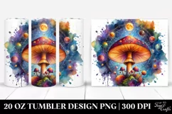 Vibrant Celestial Mushroom Clipart 20 Oz Tumbler Product Image 1