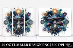 Vibrant Celestial Mushroom Clipart 20 Oz Tumbler Product Image 1