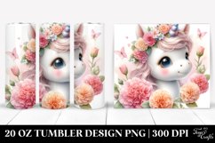 Baby Unicorn with Carnation Frame | 20 oz Tumbler Product Image 1