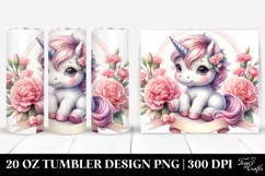 Baby Unicorn with Carnation Frame | 20 oz Tumbler Product Image 1