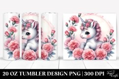 Cute Baby Unicorn with Carnation Frame from | 20 oz Tumbler Product Image 1